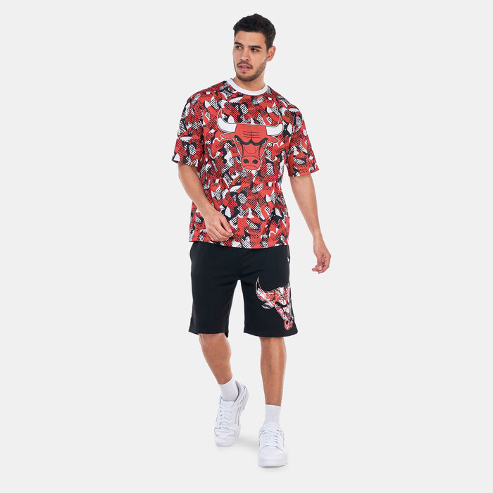 نيو ايرا تيشيرت أن-بي-أيه شيكاغو بولز اول اوفر برينت للرجال أحمر image number 2