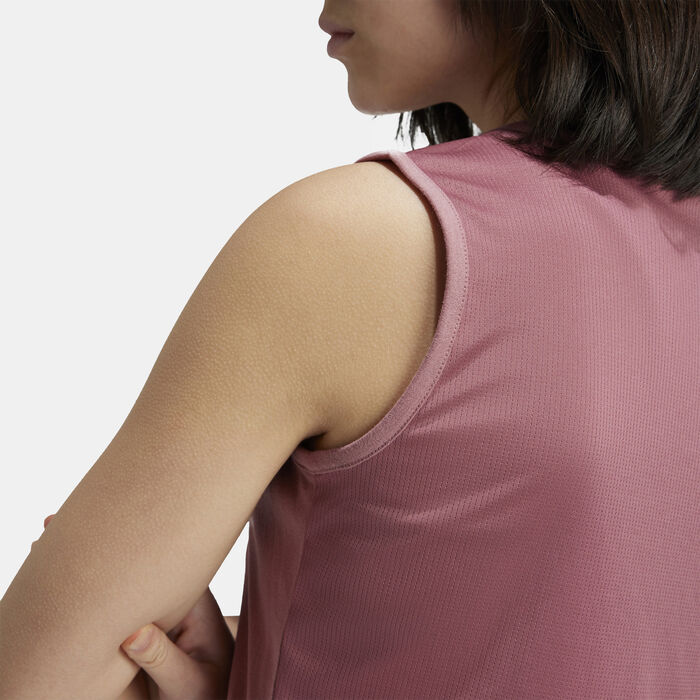 اديداس تيشيرت التمرين ترين ايسنشالز لوجو بلا أكمام للاطفال أحمر image number 3