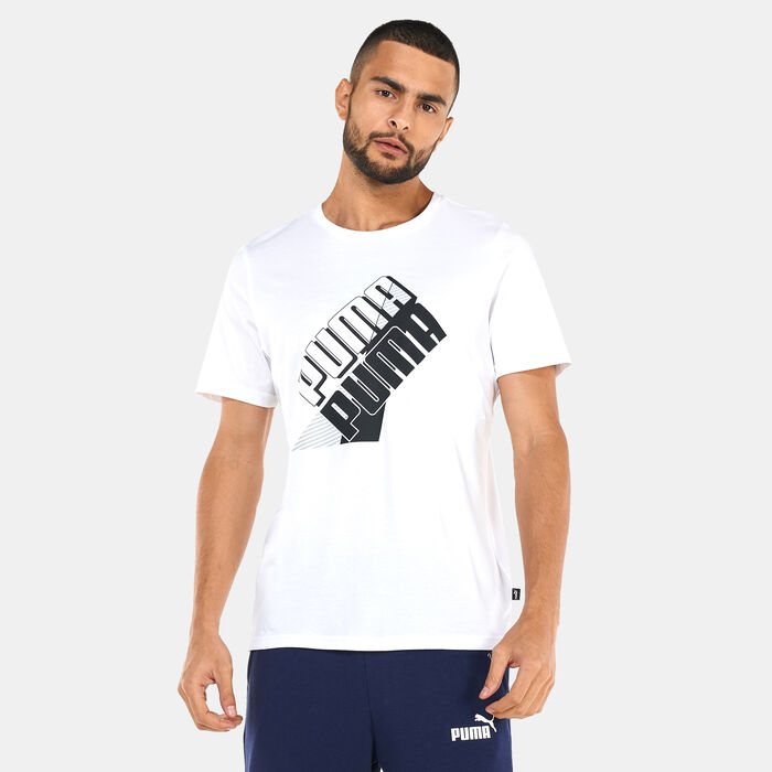 بوما تيشيرت باور لوجو للرجال أبيض image number 0