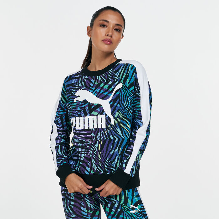 بوما سويت شيرت كلاسيكس جرافيك للنساء أزرق image number 0