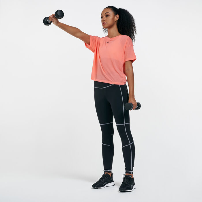 ريبوك بنطال ليقنز وورك اوت ريدي ديتيل للنساء أسود image number 2