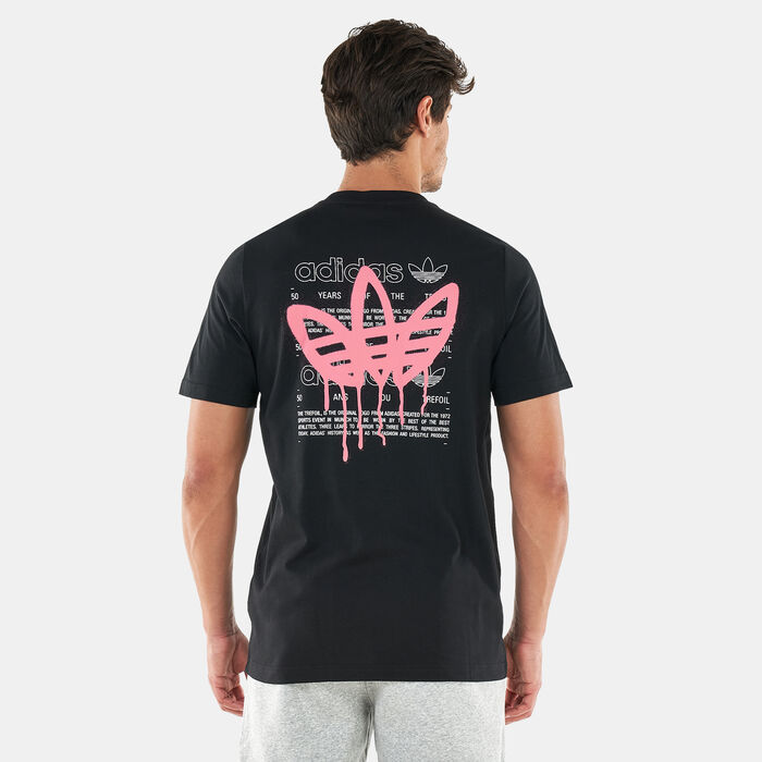 اديداس اورجينال تيشيرت جرافيكس بيهايند ذا تريفويل للرجال أسود image number 1