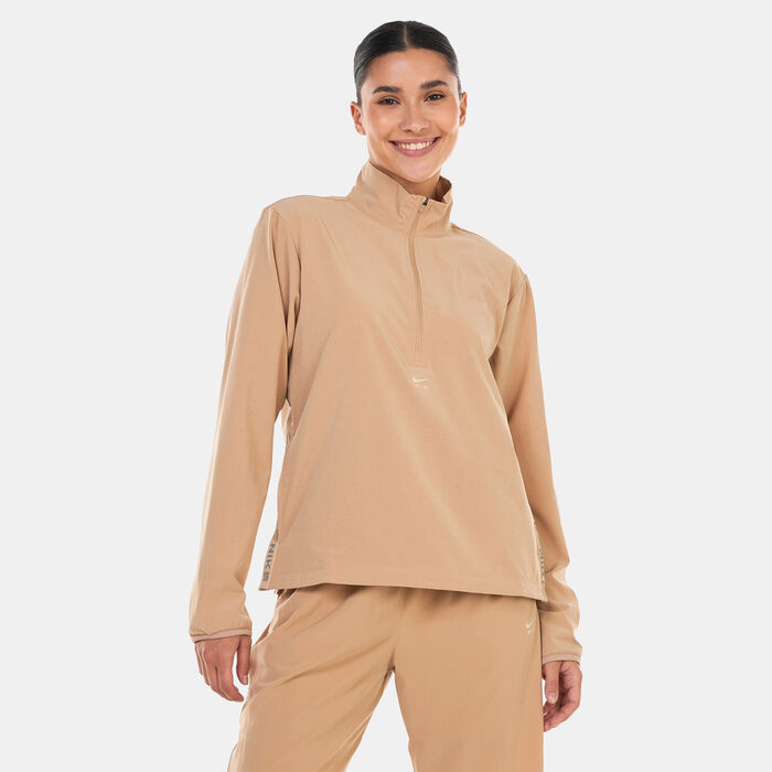 نايكي جاكيت دراي-فِت 1/2-زيب رانينج للنساء بيج image number 0