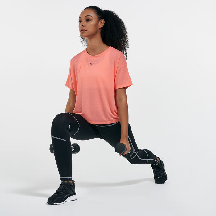 ريبوك تيشيرت وورك اوت ريدي سوبريميوم للنساء برتقالي image number 2