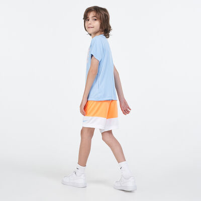 نايكي طقم تيشيرت وشورت دراي-فت للاطفال برتقالي
