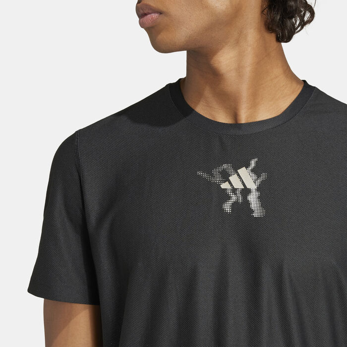 اديداس تيشيرت الجري التيميت UB جرافيك للرجال أسود image number 3