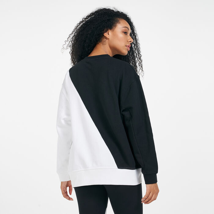 اديداس اورجينال سويت شيرت ادي كلر سلايسد تريفويل للنساء أسود image number 1