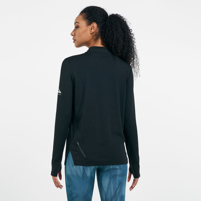 نايكي تيشيرت إليمينت تريل للنساء أسود image number 1