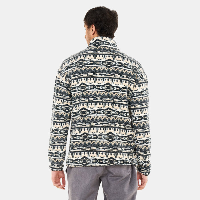 كولومبيا سويت شيرت هيلفيتيا فليس بلوحة أزرار جزئية للرجال بيج image number 1