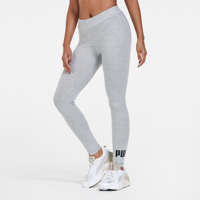 بوما بنطال ليقنز إسنشالز لوجو للنساء رمادي image number 0