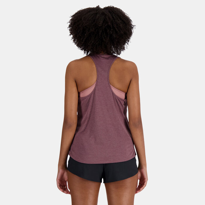 نيو بالانس تيشيرت الجري اثلاتيكس بلا أكمام للنساء أحمر image number 3