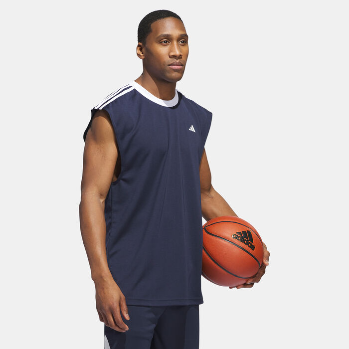 اديداس تيشيرت كرة السلة اول وورلد تانك للرجال أزرق image number 2