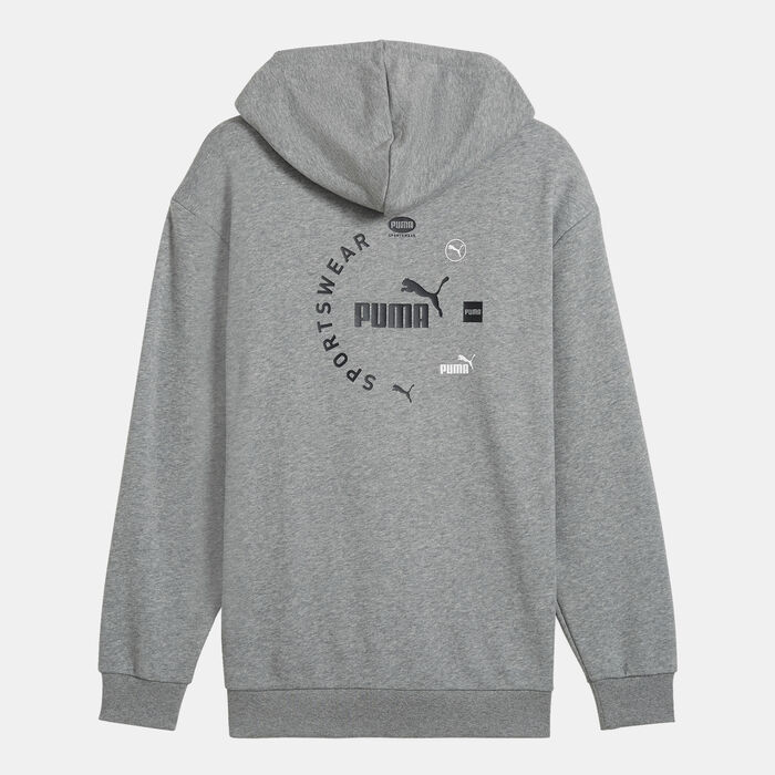 بوما هودي باور جرافيك بسحاب كامل للرجال رمادي image number 1