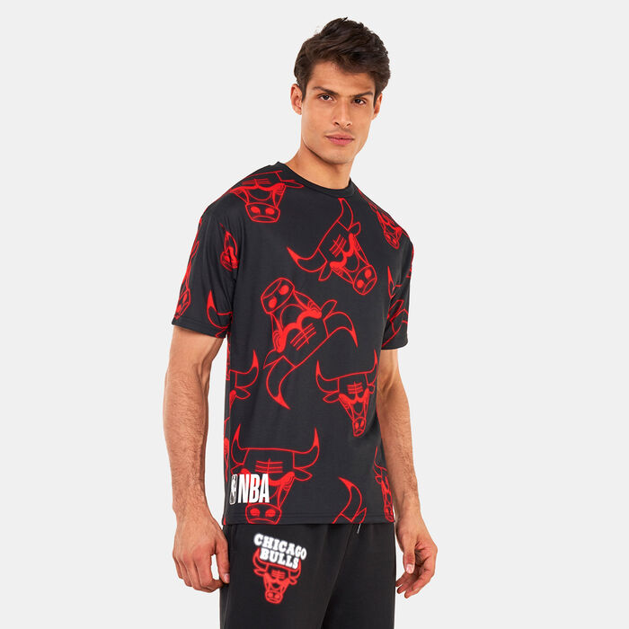 نيو ايرا تيشيرت ان بي ايه برينتد نيون شيكاجو بولز أسود image number 0
