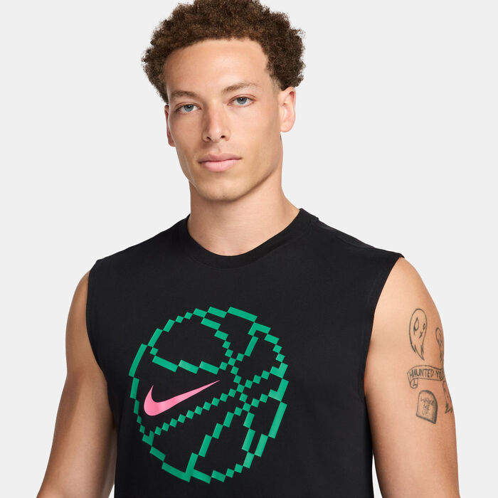 نايكي تيشيرت كرة السلة دراي-فت بدون أكمام للرجال أسود image number 2