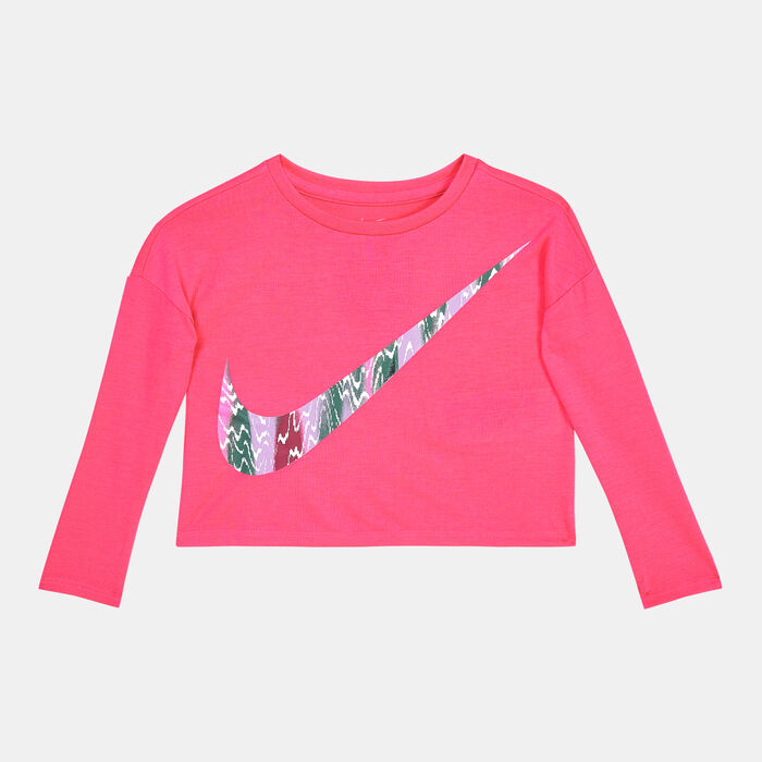 نايكي تيشيرت ايكون كلاش بأكمام طويلة للاطفال وردي image number 0