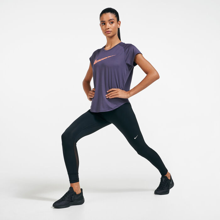نايكي تيشيرت الجري ايكون كلاش للنساء بنفسجي image number 2