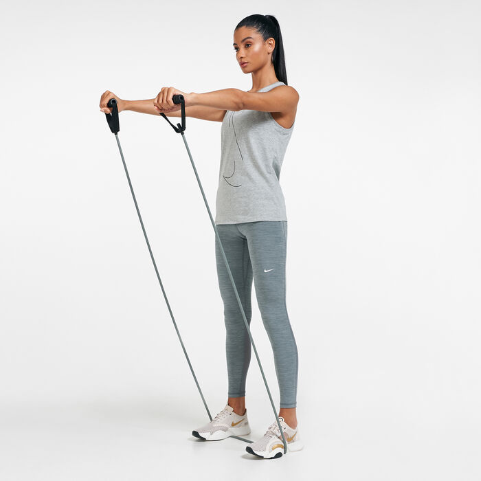 نايكي بنطال برو ميد-رايز مش -بانيلد للنساء رمادي image number 2