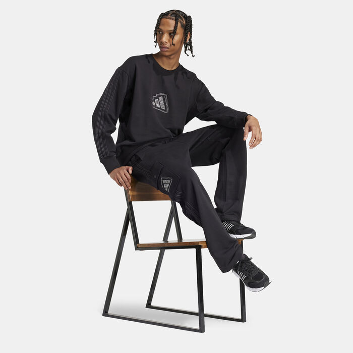 اديداس بنطال اول SZN جرافيك سيزونال للرجال أسود image number 2