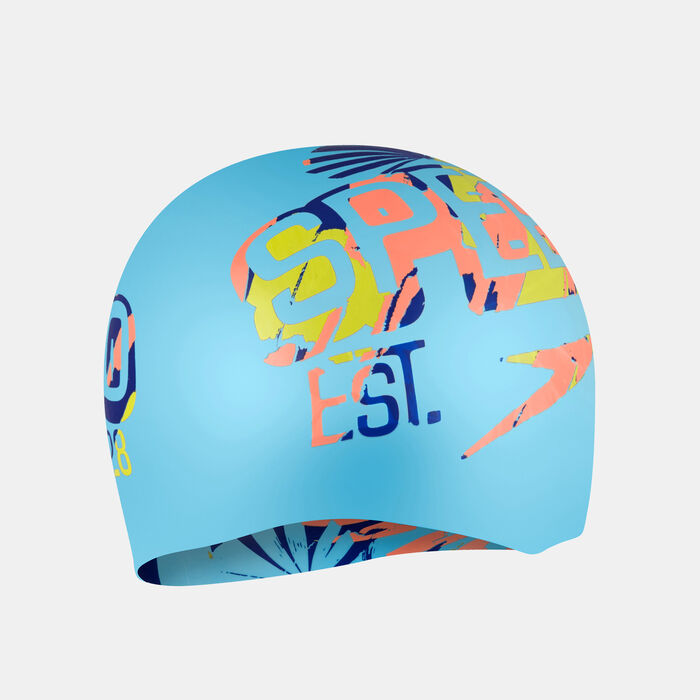 سبيدو قبعة السباحة ريفرسابل سلوجان للاطفال أزرق image number 0