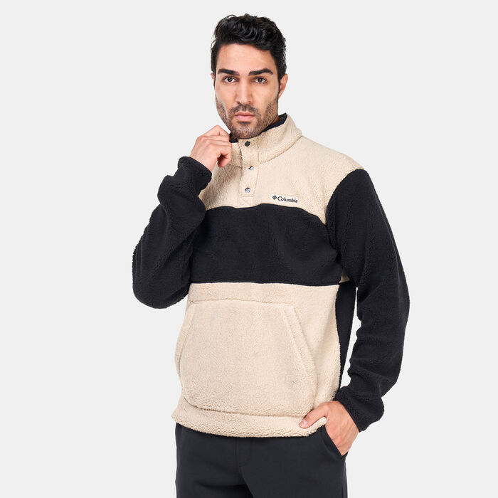 كولومبيا جاكيت بلوفر رجد ريدج شيربا بلوحة أزرار جزئية للرجال بيج image number 0