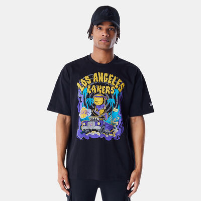 نيو ايرا تيشيرت ان-بي-ايه لوس انجلوس ليكرز جرافيك للرجال أسود