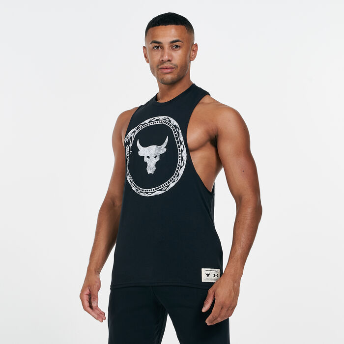 اندر ارمر تيشيرت بروجكت روك سيم جيم تانك للرجال أسود image number 0