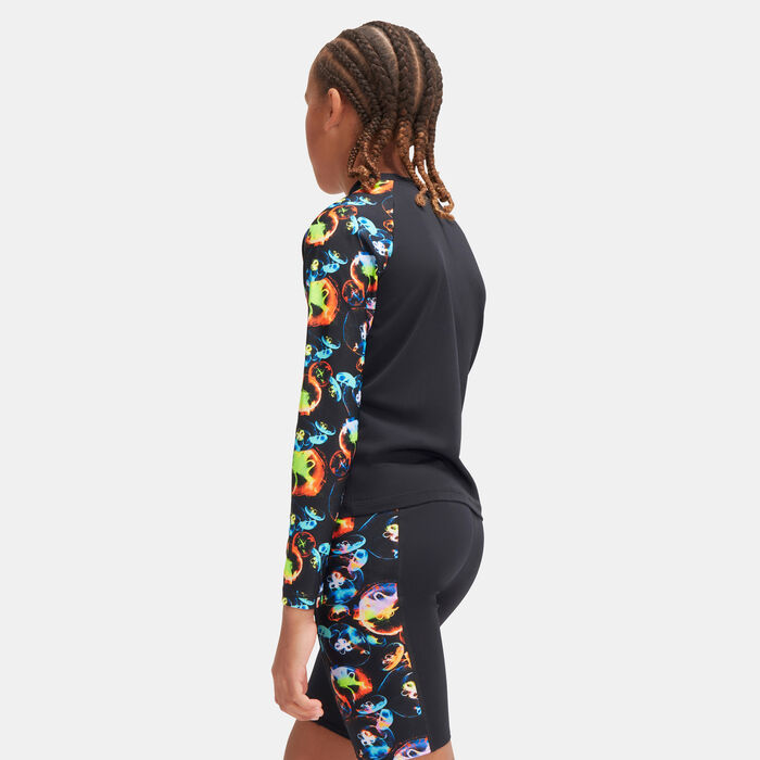 سبيدو تيشيرت راشجارد ديجيتال برينتد بأكمام طويلة للاطفال أسود image number 1