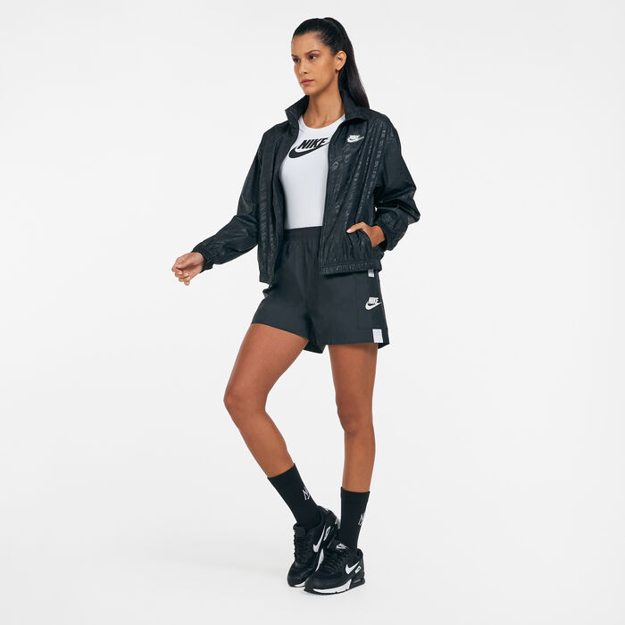 نايكي شورتس سبورتسوير ووفن للنساء أسود image number 2