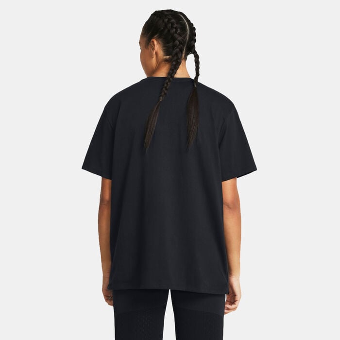 اندر ارمر تيشيرت كامبوس لوجو للنساء أسود image number 1