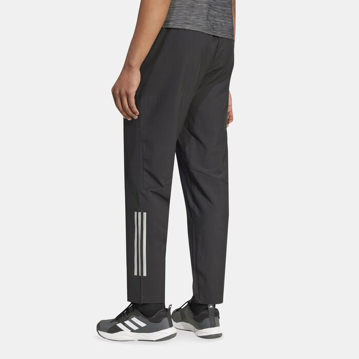اديداس بنطال التمرين جيم+ ترينينج 3-سترايبس ووفن للرجال أسود image number 1