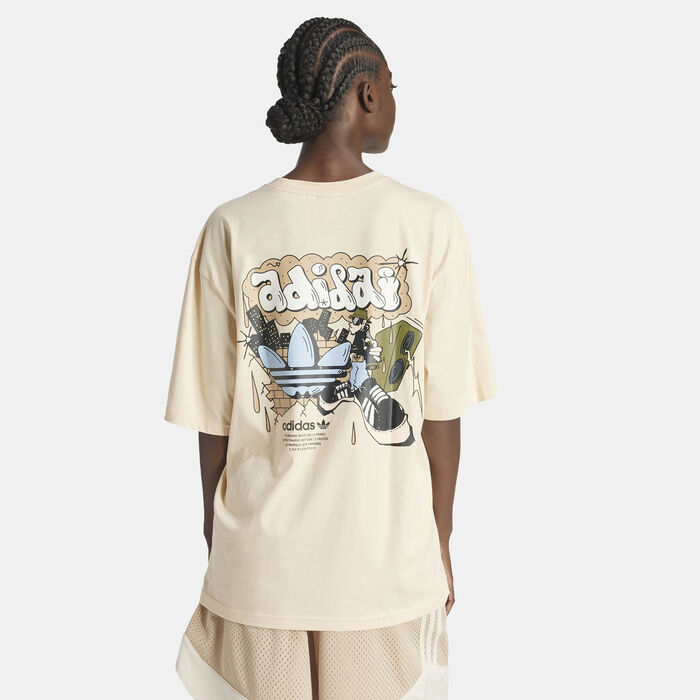 اديداس اورجينال تيشيرت جرافيتي للنساء بيج image number 1