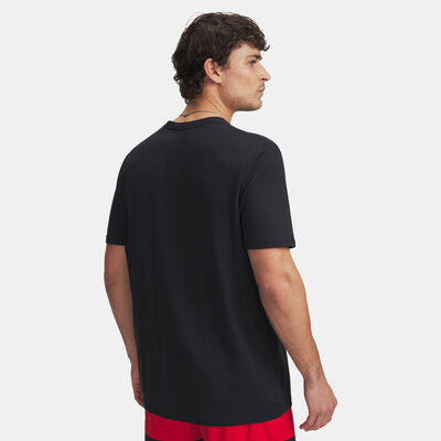 اندر ارمر تيشيرت 60/40s هوبس نت جرافيك للرجال أسود