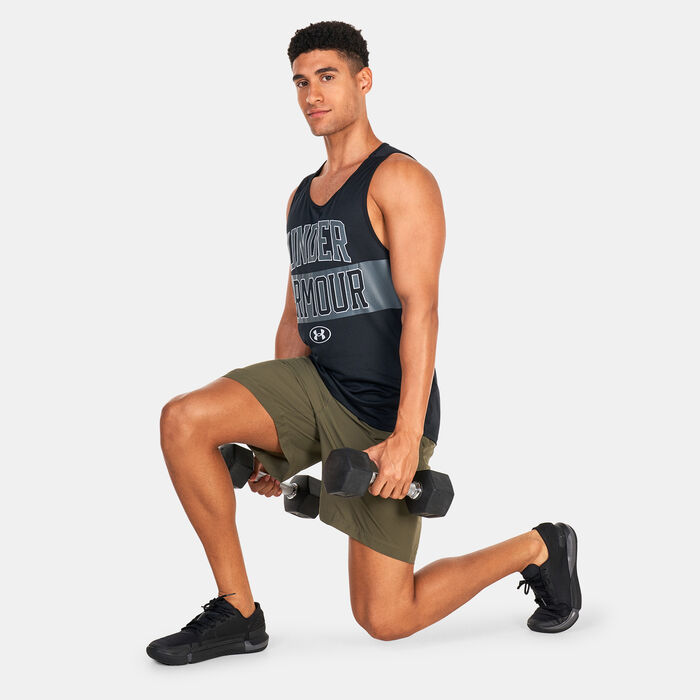 اندر ارمر شورت UA ووفن جرافيك للرجال أخضر image number 2