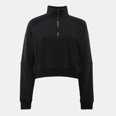 سن اند ساند سبورتس هودي بنصف سحاب للنساء أسود