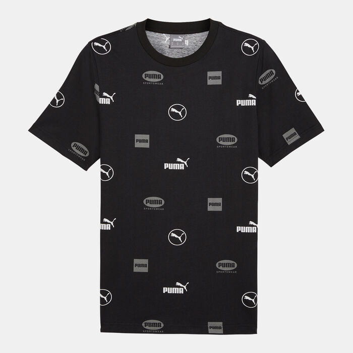 بوما تيشيرت باور بطبعات بالكامل للرجال أسود image number 0