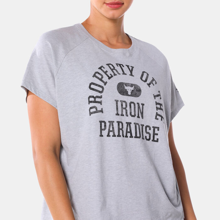 اندر ارمر تيشيرت UA بروجكت روك للنساء رمادي image number 3