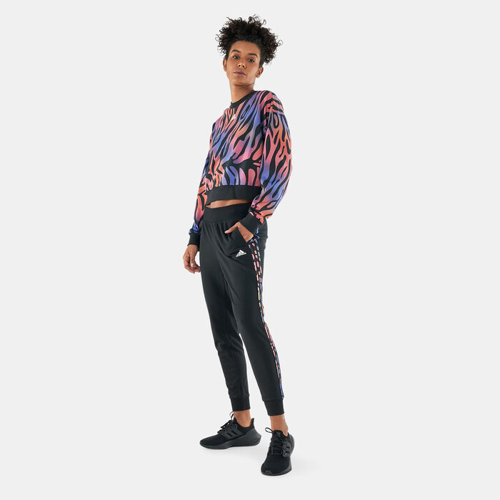 اديداس بنطال تاجر برينت للنساء أسود image number 2