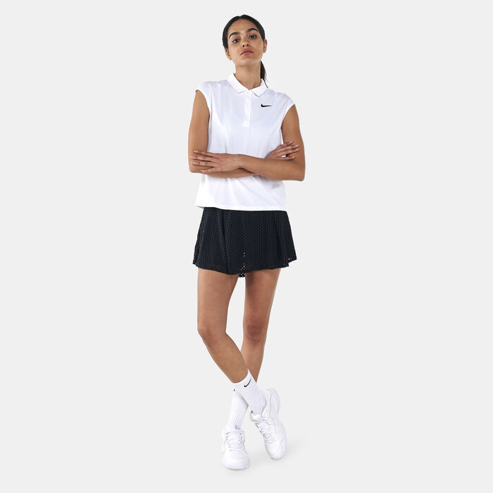 نايكي تيشيرت بولو كورت فيكتوري تنس للنساء أبيض image number 2