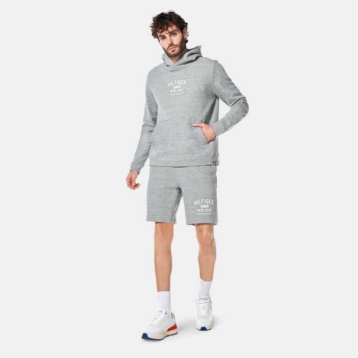 تومي هيلفيغر هودي جرافيك برينت للرجال رمادي image number 2