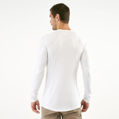 كولومبيا تيشيرت ميدويت سترتش طويل الأكمام للرجال أبيض