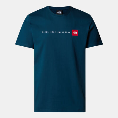 ذا نورث فيس تيشيرت بطبعة "Never Stop Exploring" للرجال أخضر