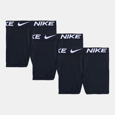 نايكي سروال داخلي ايسنشال بوكسر للاطفال (3 قطع) أسود