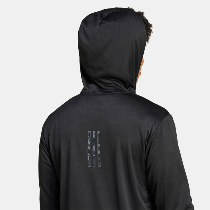 اديداس هودي التمرين ترين اسنشالز كامو بسحاب كامل للرجال أسود image number 3