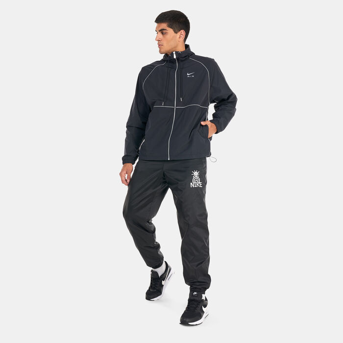 نايكي جاكيت اير يسحاب كامل هوديد ووفن للرجال أسود image number 2