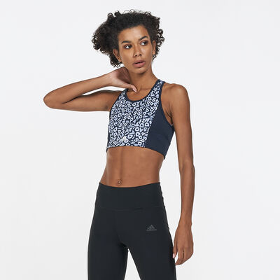 اديداس تيشيرت فارم ريو ايروبلاي 3-سترايبس برينت سبورتس كروب للنساء أزرق