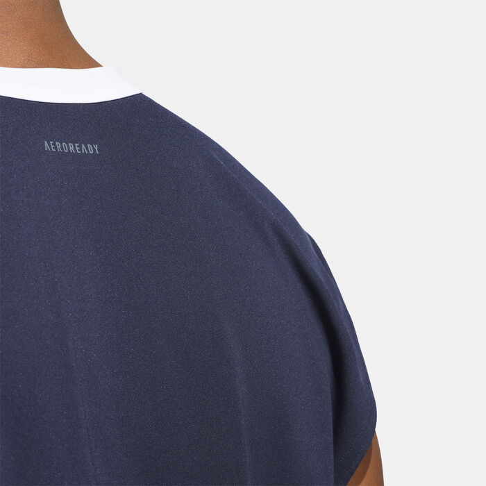 اديداس تيشيرت كرة السلة اول وورلد تانك للرجال أزرق image number 4