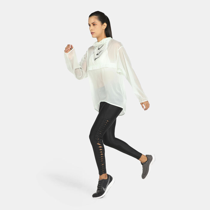 نايكي جاكيت رن ديفيجن بلوفر باكابل للنساء أخضر image number 2