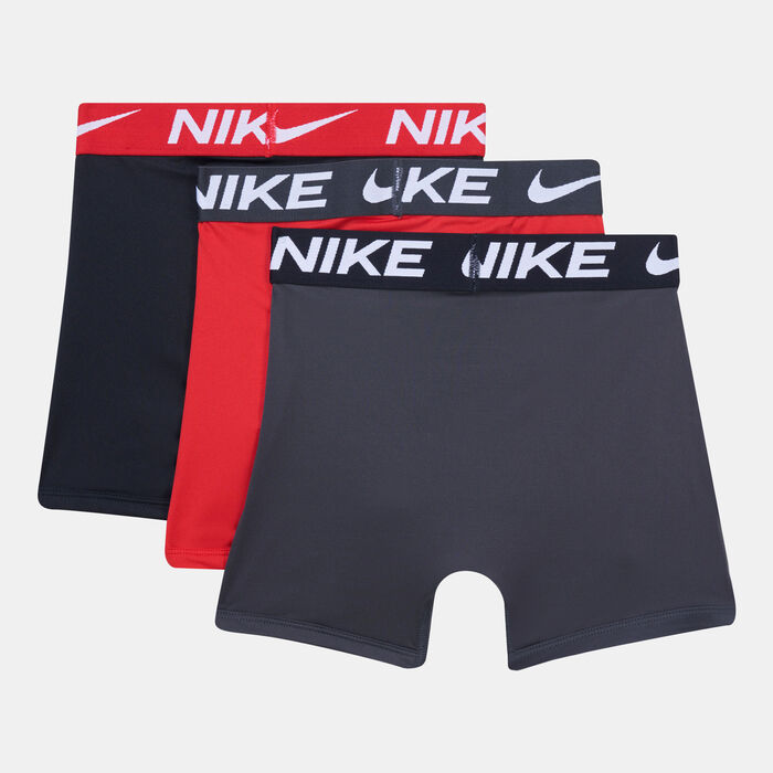 نايكي سروال داخلي ايسنشال بوكسر للاطفال (3 قطع) أحمر image number 1