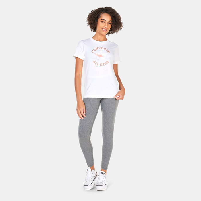 كونفرس تيشيرت تشاك باتش انفل للنساء أبيض image number 2